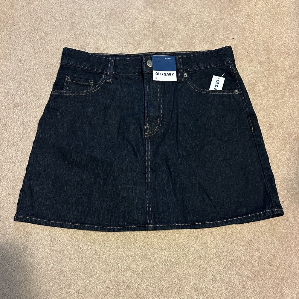 Old Navy High Rise Denim Mini Skirt Dark Wash Size 8